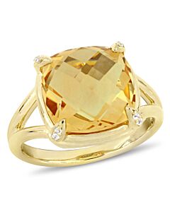 Amour 7 CT TGW Citrine and White Topaz Split Shank Ring in Yellow Gold Plated Sterling Silver JMS004935