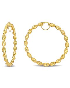 AMOUR 74mm Twisted Hoop Earrings In 14K Yellow Gold