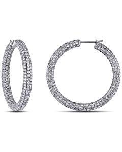 AMOUR 8 3/8 CT TW Diamond Hoop Earrings In 18k White Gold