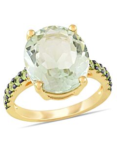 Amour 8 CT TGW Green Amethyst Peridot Fashion Ring Yellow Silver Black Rhodium Plated JMS005406
