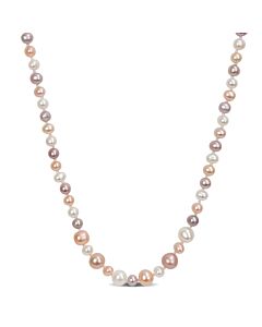 AMOUR 5-6mm & 8-8.5mm Multi-color Freshwater Cultured Pearl Endless Necklace, 80 In