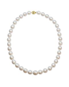 AMOUR 9-11 Mm Natural Shape South Sea Pearl Graduated Strand Necklace with 14K Yellow Gold Ball Clasp