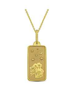 AMOUR Aquarius Horoscope Necklace In 10K Yellow Gold