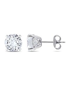 AMOUR 4 4/5 CT TGW Created White Sapphire Stud Earrings In Sterling Silver