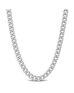AMOUR 6.5mm Curb Link Chain Necklace In Sterling Silver, 18 In