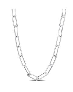 AMOUR 5mm Diamond Cut Paperclip Chain Necklace In Sterling Silver, 16 In