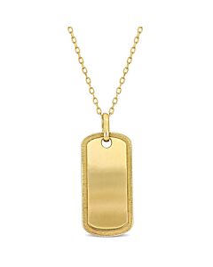 Amour Dog Tag Necklace in 10k Yellow Gold - 18 in