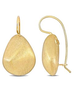 AMOUR Dome Matt Finish Earrings In 14K Yellow Gold
