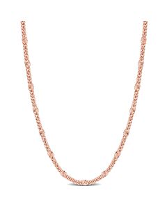 AMOUR Double Curb Link Chain Necklace In Rose Plated Sterling Silver, 16 In