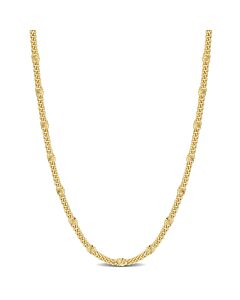 AMOUR Double Curb Link Chain Necklace In Yellow Plated Sterling Silver, 16 In