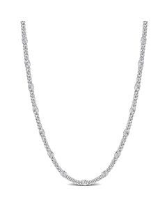 AMOUR Double Curb Link Chain Necklace In Sterling Silver, 16 In