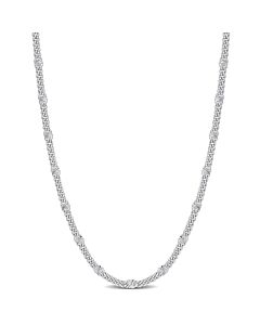 AMOUR Double Curb Link Chain Necklace In Sterling Silver, 24 In