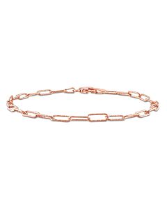 AMOUR Fancy Paperclip Chain Bracelet In Rose Plated Sterling Silver, - 7 In.