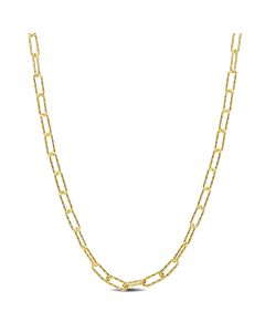AMOUR Fancy Paperclip Chain Necklace In Yellow Plated Sterling Silver, 18 In