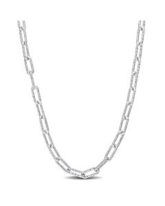 AMOUR 3.5mm Fancy Paperclip Chain Necklace In Sterling Silver, 16 In