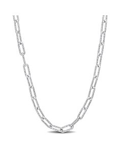 AMOUR 3.5mm Fancy Paperclip Chain Necklace In Sterling Silver, 18 In