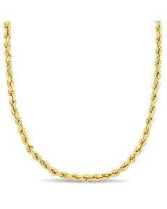 AMOUR 20 Inch Rope Chain Necklace In 10K Yellow Gold (3 Mm)