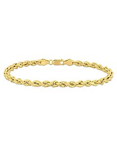 AMOUR Men's Rope Chain Bracelet In 14K Yellow Gold (5 Mm/9 Inch)
