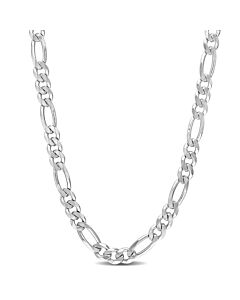 AMOUR 5.5mm Figaro Chain Necklace In Sterling Silver, 24 In