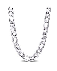 AMOUR 14.5mm Figaro Chain Necklace In Sterling Silver, 24 In