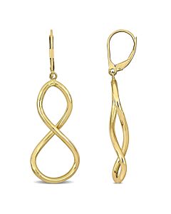 AMOUR Figure Eight Leverback Earrings In 10K Yellow Gold