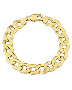 Amour Flat Curb Chain Bracelet in 18k Yellow Gold Plated Sterling Silver