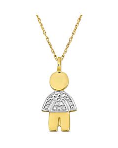 Amour Golden Boy Pendant with Chain in 14k Yellow Gold - 17 in