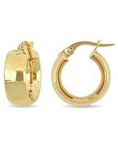 AMOUR 15mm Satin Finish Hoop Earrings In 10K Yellow Gold