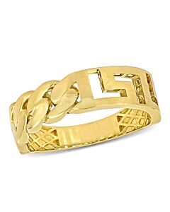 Amour Interlocking and Greek Key Design Ring in 14k Yellow Gold