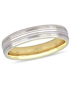 Amour Ladies 10K Two-Tone Gold Lightweight 4mm Wedding Band JMS005354