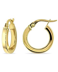 AMOUR Hoop Edged Earrings In 10K Yellow Gold