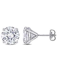 AMOUR 5-1/2 CT DEW Created Moissanite Solitaire Stud Earrings In 14K White Gold