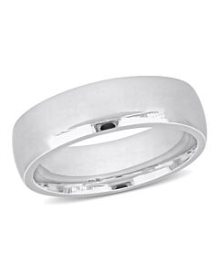 Amour Men's 6.5mm Comfort Fit Wedding Band in 14k White Gold