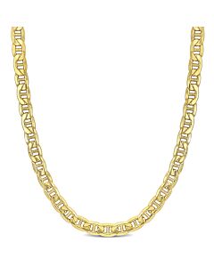Amour Men's 7mm Mariner Link Chain Necklace in 10k Yellow Gold- 18 in