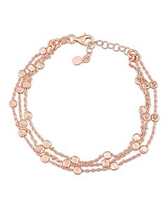 AMOUR Multi-Strand Chain Bracelet In Rose Plated Sterling Silver, 7.5 In