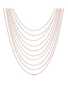 AMOUR Multi-Strand Chain Necklace In Rose Plated Sterling Silver, 18 In