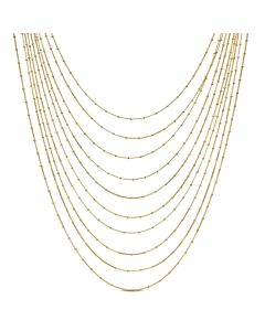 AMOUR Multi-Strand Chain Necklace In Yellow Plated Sterling Silver, 18 In