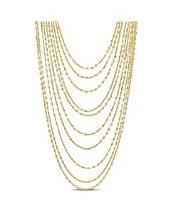 AMOUR Multi-Strand Chain Necklace In Yellow Plated Sterling Silver, 18 In