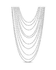 AMOUR Multi-Strand Chain Necklace In Sterling Silver, 18 In