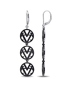 Amour Openwork Drop Earrings in Sterling Silver with Black Rhodium