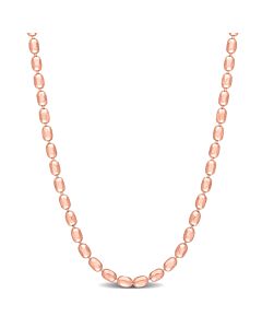 AMOUR Oval Ball Chain Necklace In Rose Plated Sterling Silver, 16 In