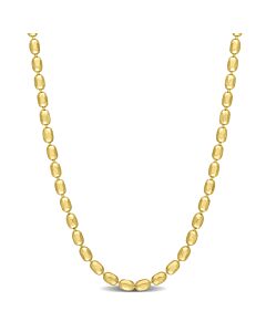 AMOUR Oval Ball Chain Necklace In Yellow Plated Sterling Silver, 20 In