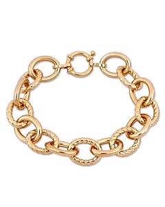 AMOUR Oval Link Bracelet In Yellow Plated Sterling Silver