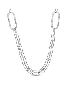 AMOUR Paperclip Chain Necklace In Sterling Silver, 37 In