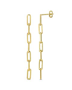 AMOUR Paperclip Link Drop Earrings In 14K Yellow Gold