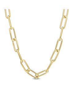 AMOUR 6mm Paperclip Chain Necklace In Yellow Plated Sterling Silver, 32 In