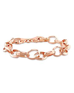 AMOUR Rolo Chain Bracelet In Rose Plated Sterling Silver, 7.5 In