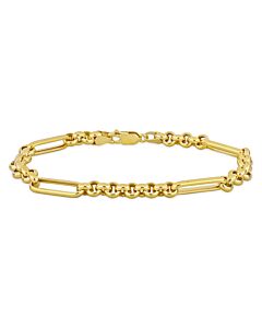 AMOUR Rolo Link Station Bracelet In 14K Yellow Gold, 7.5 In