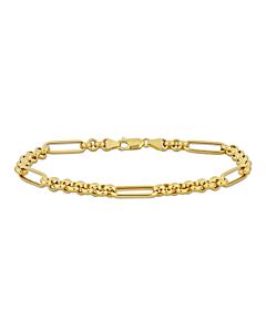 AMOUR Rolo Link Station Bracelet In 14K Yellow Gold, 9 In