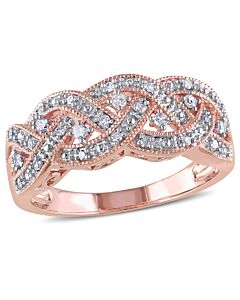 Amour Rose Plated Silver 1/8 CT TDW Diamond Infinity Ring